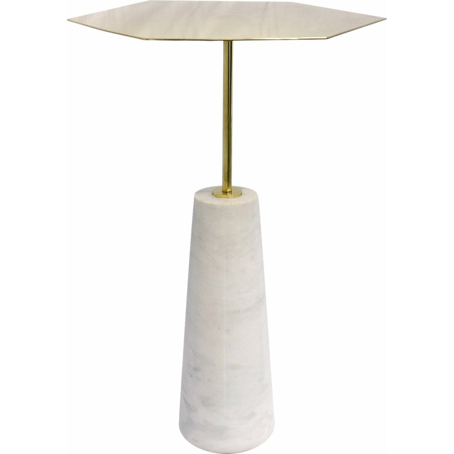 001 SI-1718084 | Additional Silo | Amara Side Table by Pasargad Home in white. Made from marble, steel in a transitional style.