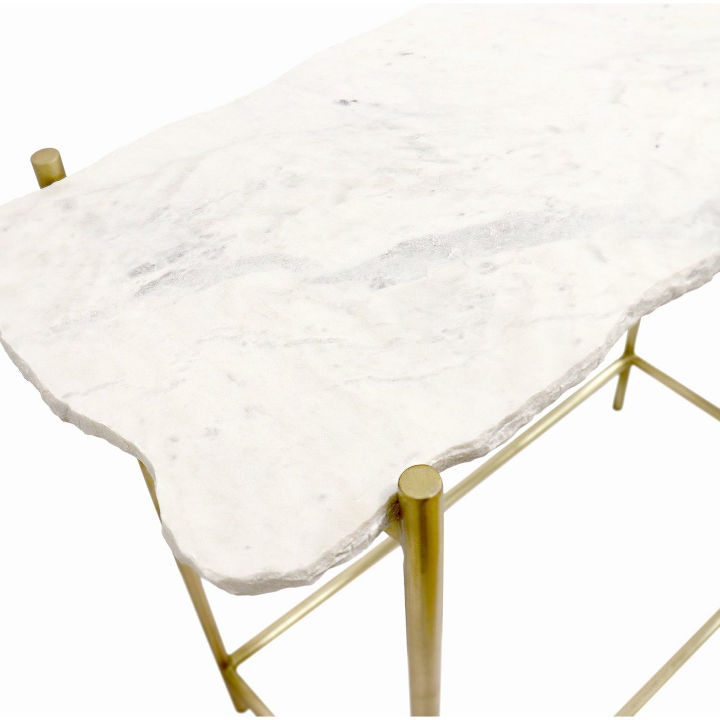 004 SI-1718125 | Unknown | Vasto Console by Pasargad Home in gold. Made from marble, steel in a transitional style.