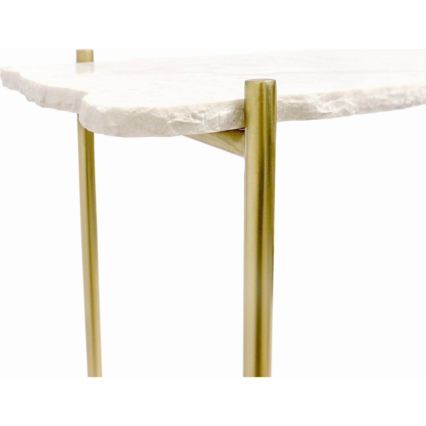 005 SI-1718125 | Unknown | Vasto Console by Pasargad Home in gold. Made from marble, steel in a transitional style.