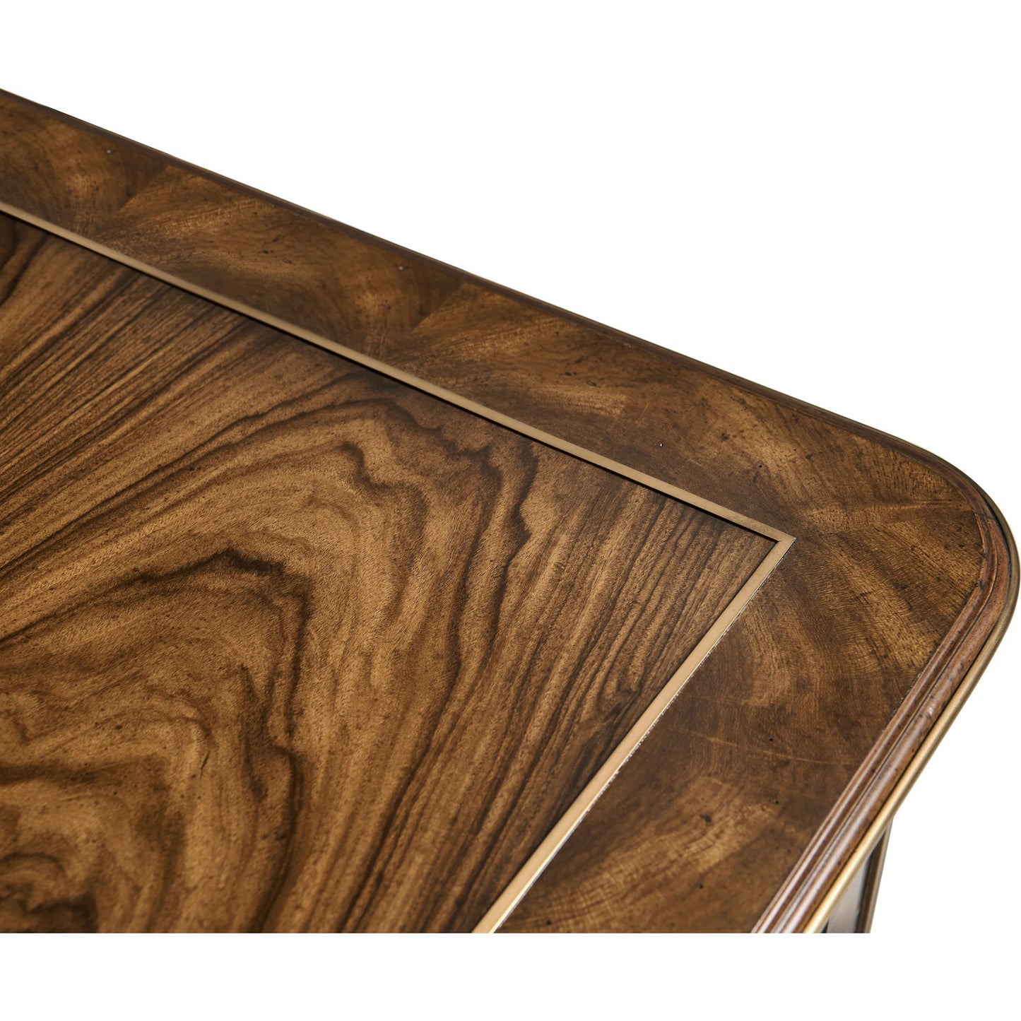 004 SI-2446830 | Closeup | Viceroy Bachelors Chest by Jonathan Charles in viceroy brown santos. Made from local mahogany, celejeria veneer, brass, santos rosewood crown veneer in a unique style.