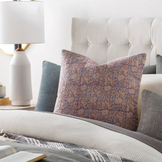 Prisha Pillow - 9497 by Livabliss in brick red, light beige. Made from 100% cotton in a unique style.