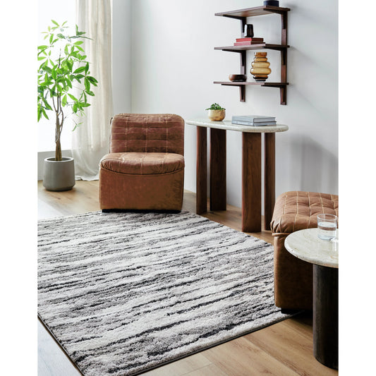 Portofino Rug - 530010 by Livabliss in white, light gray, medium gray, charcoal. Made from face: 77% polypropylene, 23% polyester, warp: 100% cotton in a unique style.