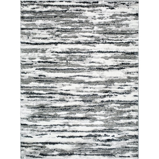 Portofino Rug - 530010 by Livabliss in white, light gray, medium gray, charcoal. Made from face: 77% polypropylene, 23% polyester, warp: 100% cotton in a unique style.