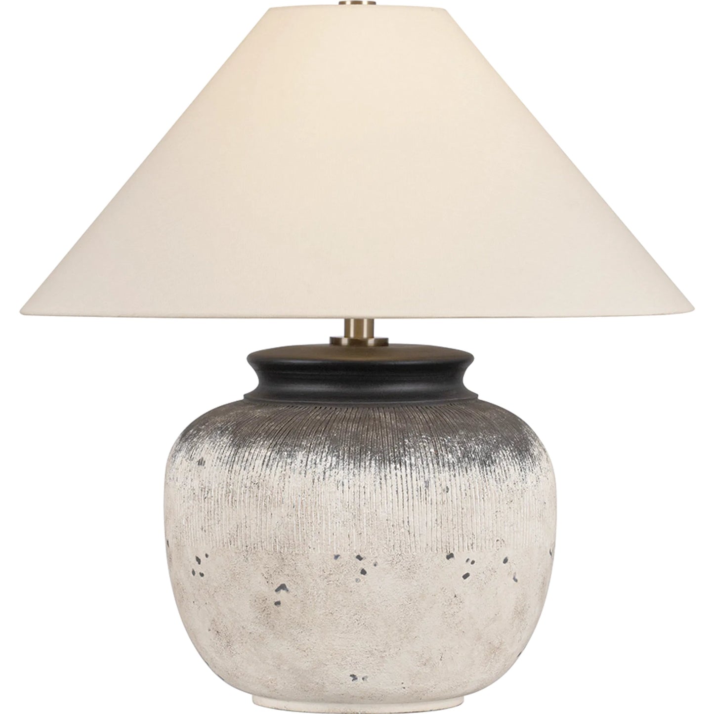 001 SI-2472578 | Primary Silo | Unearthed Table Lamp by Troy in patina brass, ceramic flamed white. Made from unique in a modern style.