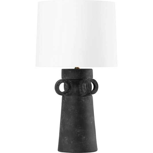 Santa Cruz 1 Light Table Lamp by Troy in black. Made from french iron in a modern style.