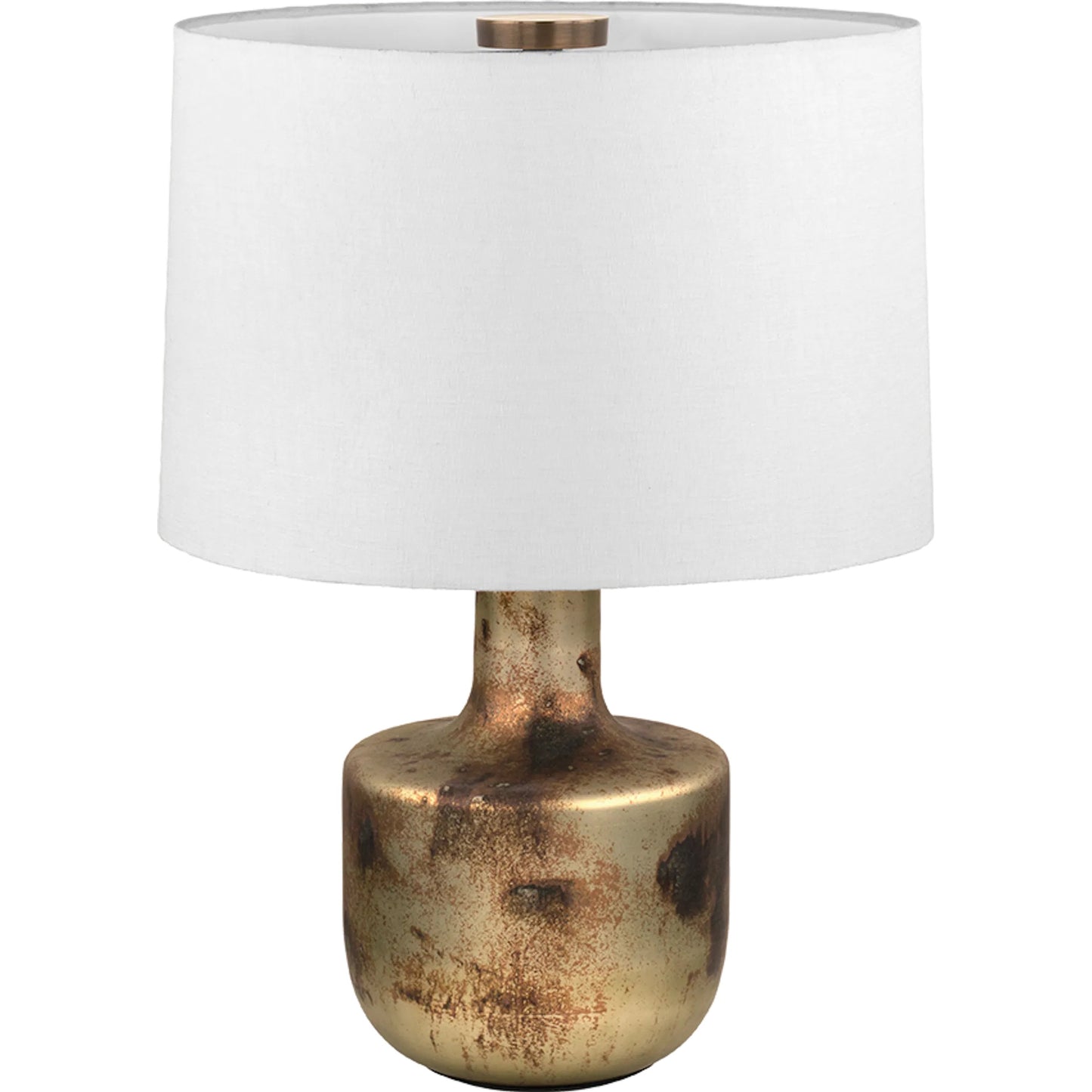001 SI-2328381 | Primary Silo | Terron 22" Table Lamp by Troy in patina brass. Made from glass in a unique style.