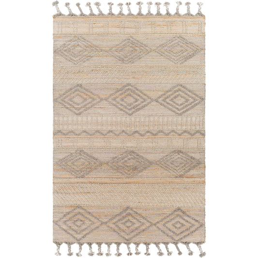 001 SI-1756583,SI-1756586,SI-1756588 | Primary Silo | Preston PTN-2300 Rug by Surya in tan, gray. Made from 50% jute, 50% wool in a unique style.