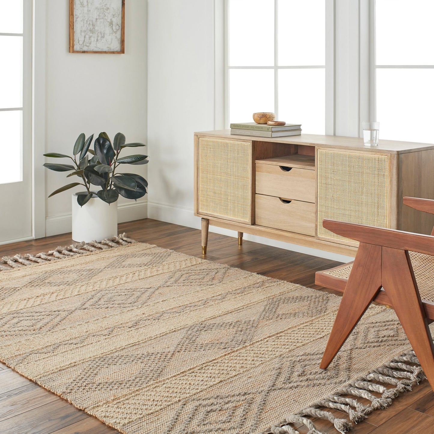 009 SI-1756583,SI-1756586,SI-1756587,SI-1756588 | Lifestyle | Preston Rug - 29253 by Surya in tan, medium gray. Made from 50% jute, 50% wool in a unique style.