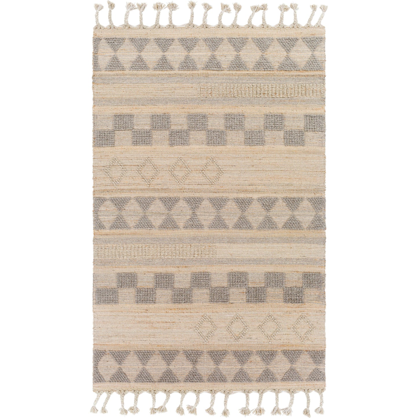 001 SI-1756595,SI-1756598,SI-1756599,SI-1756600 | Primary Silo | Preston Rug - 29255 by Surya in tan, medium gray. Made from 50% jute, 50% wool in a unique style.