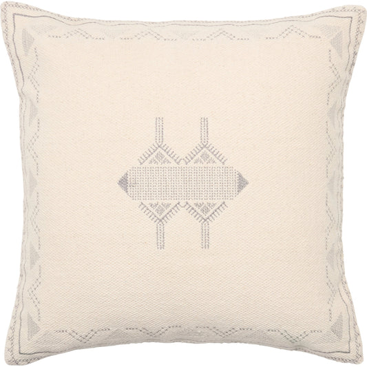 001 SI-2062233,SI-2062234 | Primary Silo | Puebla PUB16 Pillow by Jaipur Living in cream, silver. Made from 100% cotton in a traditional style.