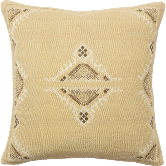 Puebla PUB17 Pillow by Jaipur Living in khaki, brown. Made from 100% cotton in a traditional style.