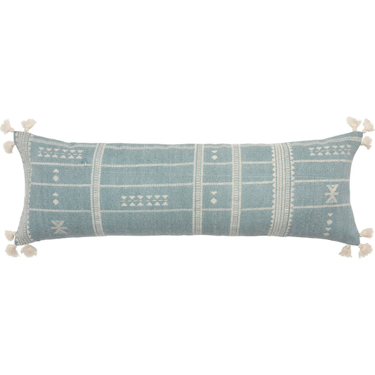 Puebla PUB18 Pillow by Jaipur Living in sky blue, cream. Made from 100% cotton in a traditional style.