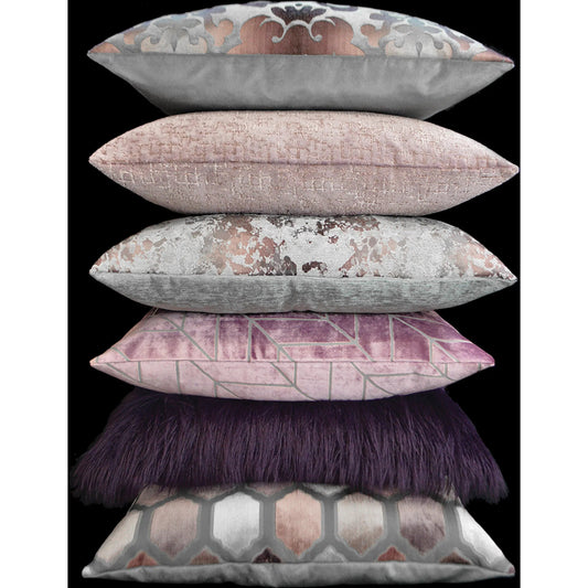 Aquitaine Pillow by DV Kap Home in gray. Made from 42% viscose, 41% polyester, 17% cotton in a traditional style.