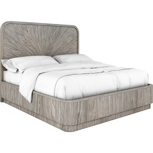 Vault Panel Bed by A.R.T. Furniture in gray and mink. Made from parawood solids, white oak veneers in a modern style.