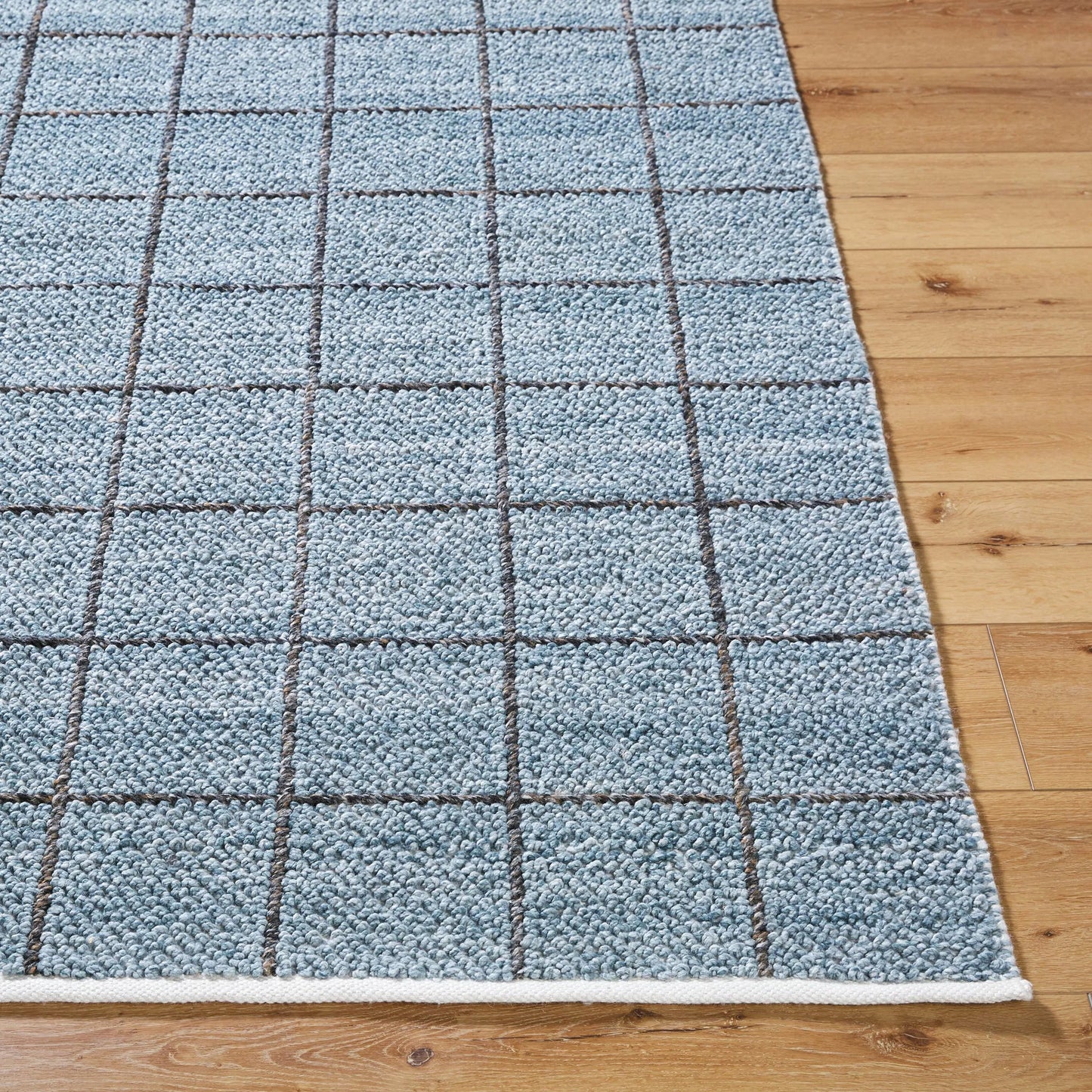 002 SI-2167515,SI-2167516,SI-2167517,SI-2167518 | Closeup | Provence Rug - 484410 by Livabliss in slate blue, medium grey, metallic - silver, pewter, charcoal, slate. Made from recycled pet yarn in a unique style.