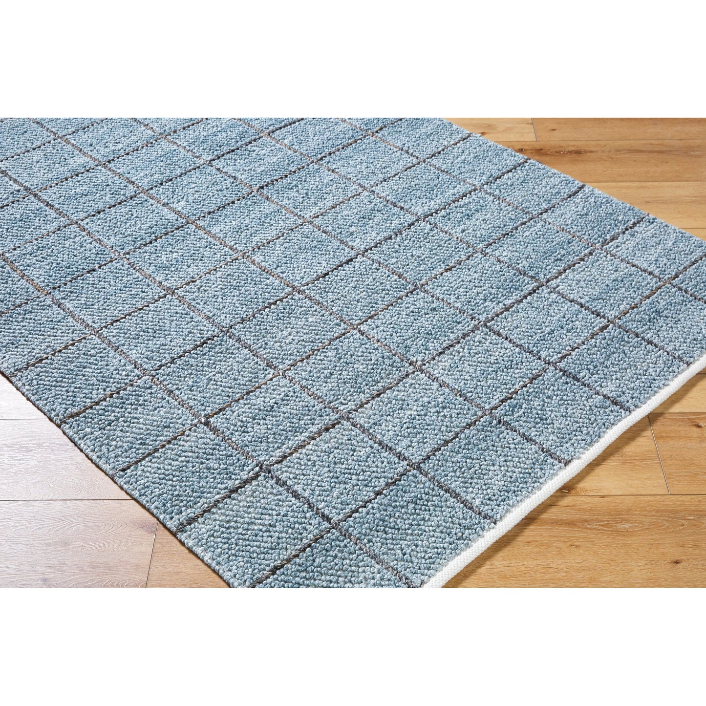 002 SI-2167519,SI-2167520,SI-2167521,SI-2167522 | Closeup | Provence Rug - 484419 by Livabliss in slate blue, charcoal, steel grey. Made from recycled pet yarn in a unique style.