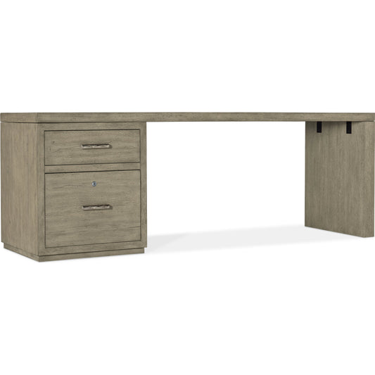 001 SI-1900763 | Primary Silo | Linville Falls Desk - 84" Top-Small File and Leg by Hooker Furniture in mink. Made from oak veneers in a modern style.
