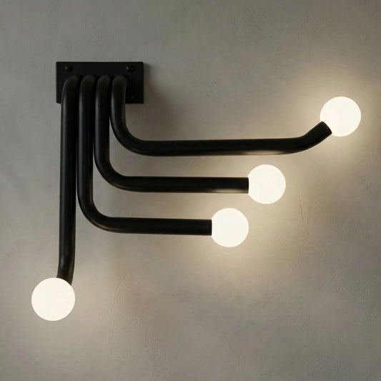 Sweeny Sconce by Noir in matte black. Made from industrial steel in a modern style.