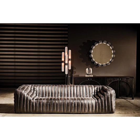 Moira Mirror by Noir in matte black. Made from industrial steel and glass in a modern style.