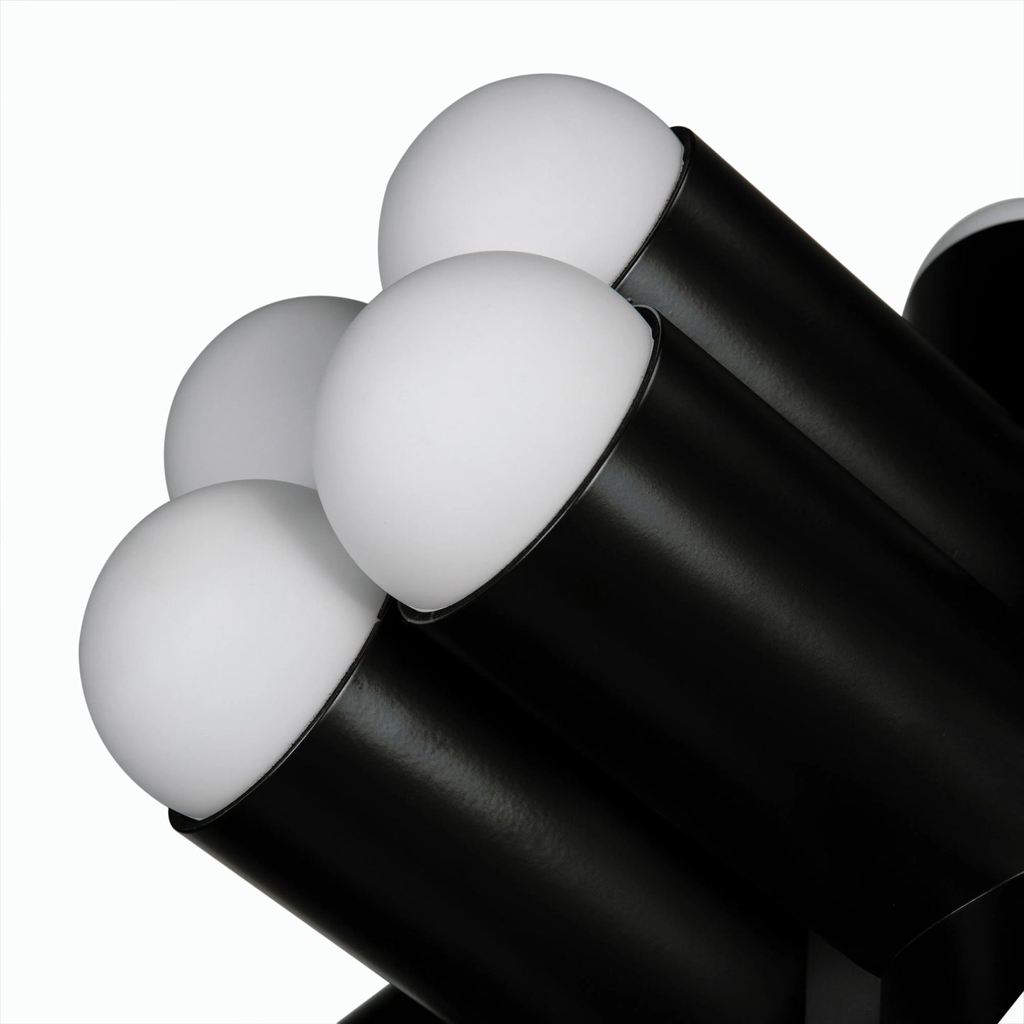 005 SI-2189461 | Unknown | Massimo Chandelier by Noir in matte black. Made from industrial steel and frosted globe in a modern style.