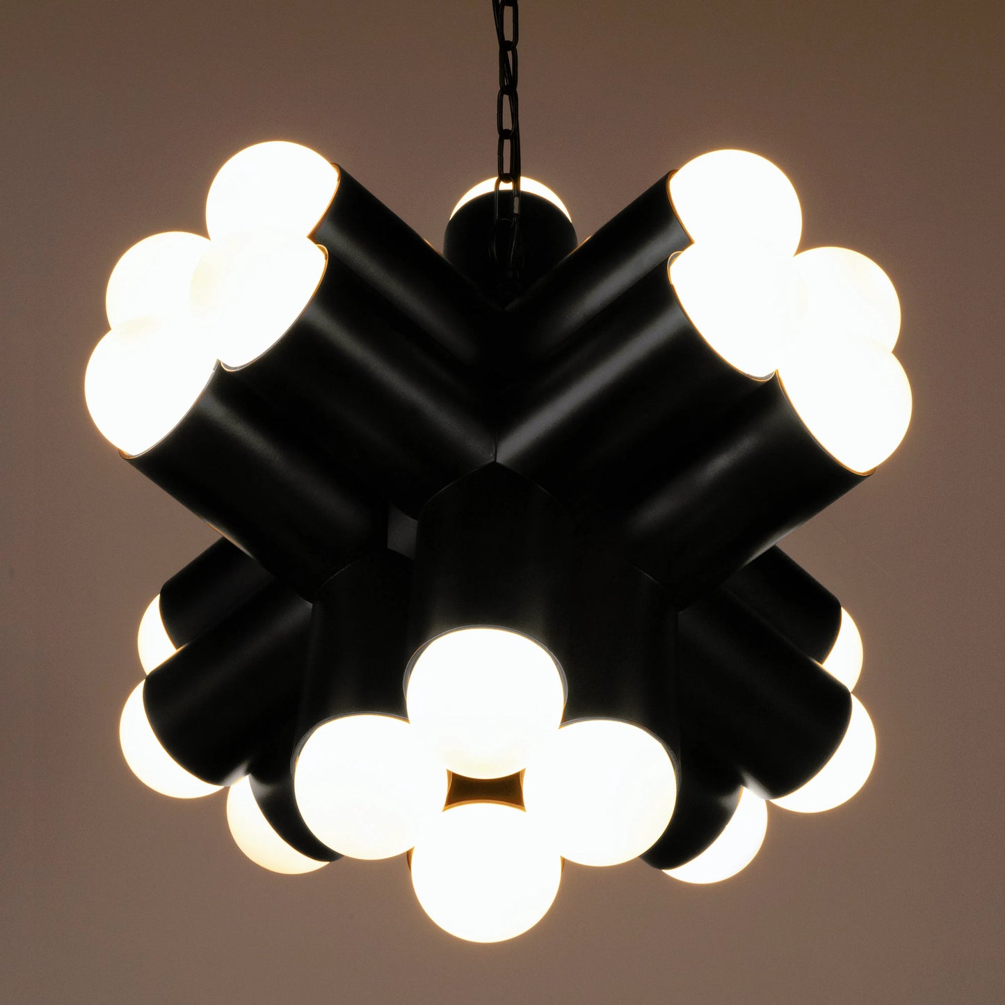 002 SI-2189461 | Additional Silo | Massimo Chandelier by Noir in matte black. Made from industrial steel and frosted globe in a modern style.