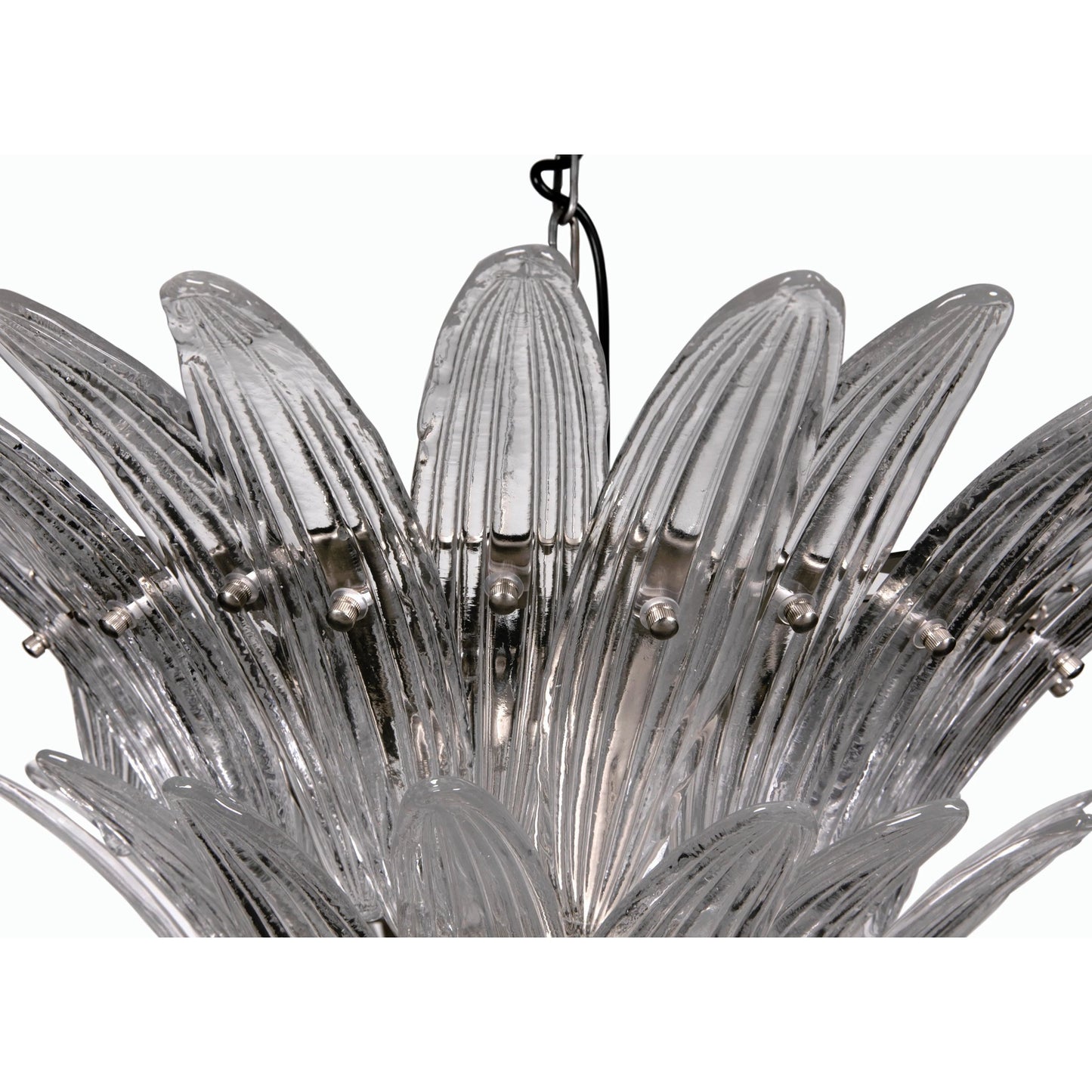 006 SI-2189441 | Unknown | Emperor Chandelier by Noir in antique silver. Made from industrial steel and textured glass in a modern style.