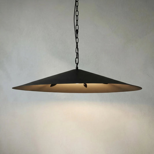Lark Pendant by Noir in matte black. Made from industrial steel in a modern style.