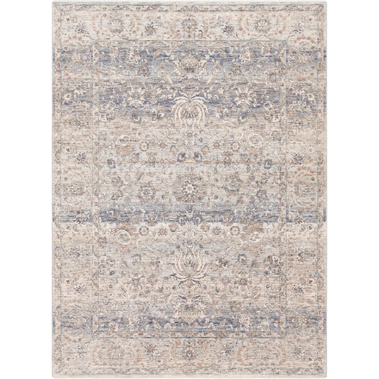001 SI-1888063 | Primary Silo | Palazzo Rug - 24354 by Livabliss in navy, brown, denim, taupe, pale blue, rose. Made from 70% polyester, 30% viscose in a unique style.