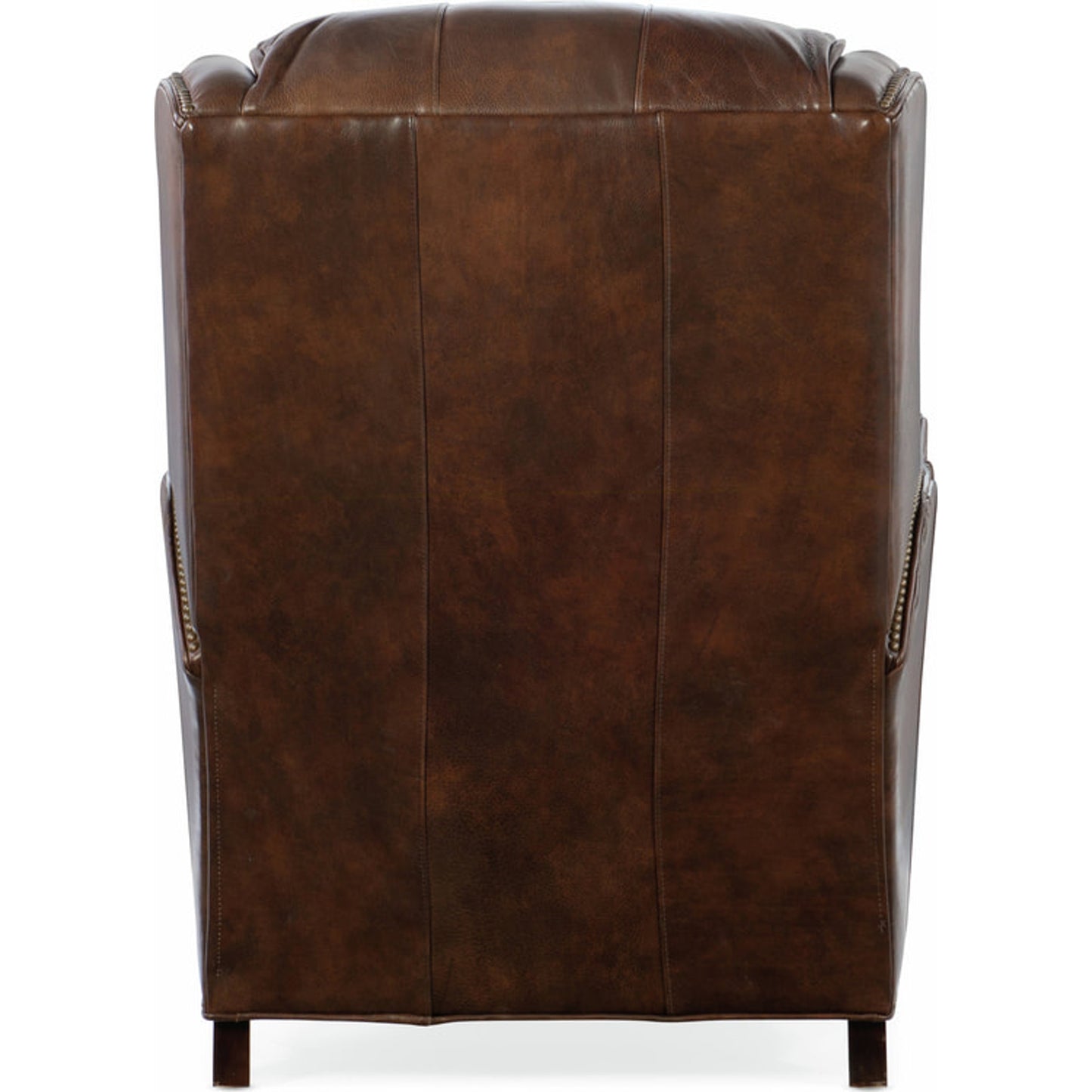 003 SI-1873127 | Additional Silo | Lancaster Recliner by Bradington-Young by Hooker Furniture in brown and plantation finish, natural brass nails. Made from 100% leather in a unique style.