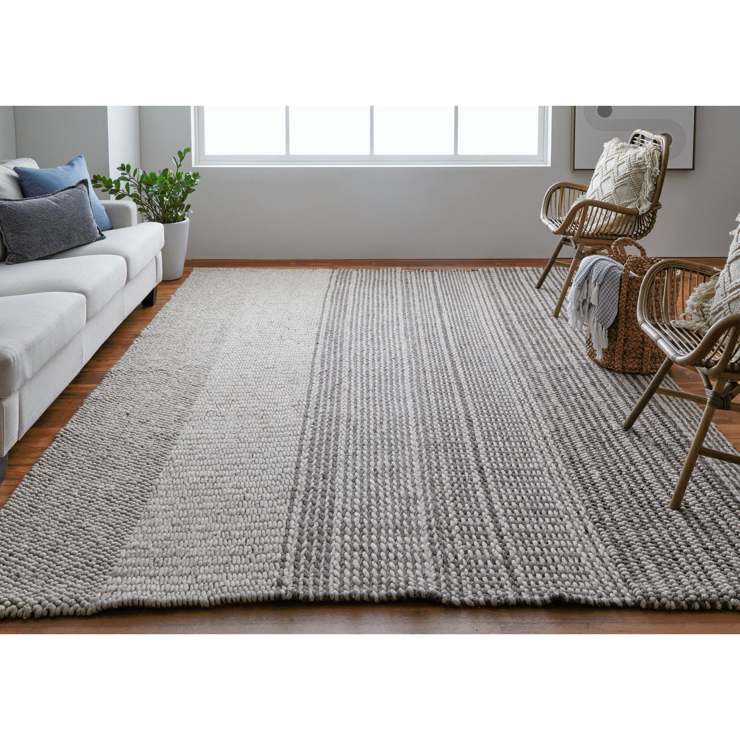 007 SI-2159059,SI-2159060,SI-2159064,SI-2159313 | Lifestyle | Hamden Stripes Rug - T19T8008 by Thom Felicia by Feizy Rugs in ivory, brown. Made from wool in a unique style.