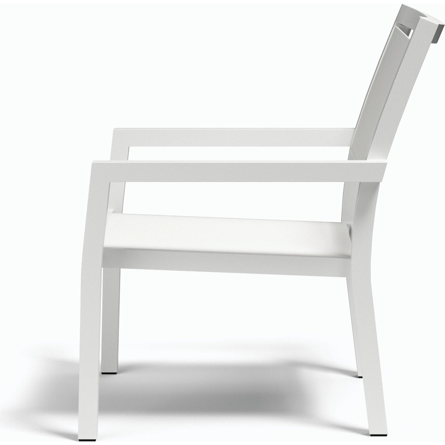 003 SI-2166660 | Additional Silo | Naples Outdoor Stackable Sling Club Chair by Sunset West in white. Made from aluminum in a modern style.