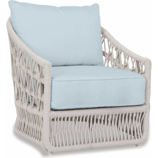 001 SI-2513974 | Primary Silo | Dana Outdoor Rope Club Chair in Linen Canvas by Sunset West in whites/creams/beiges. Made from olefin rope in a coastal style.