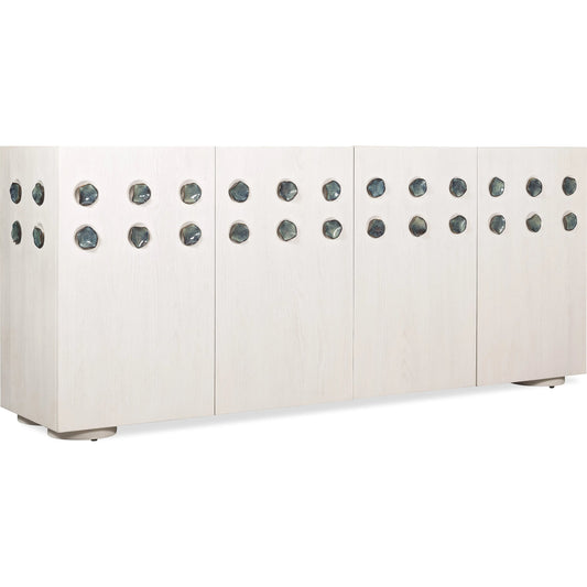 Commerce and Market Pilea Entertainment Credenza by Hooker Furniture. Made from oak solids, oak veneers, ceramic handles in a transitional style.