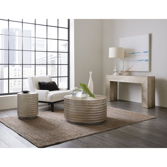 Tivoli Console Table by Hooker Furniture in german silver foil. Made from german silver foil in a modern style.