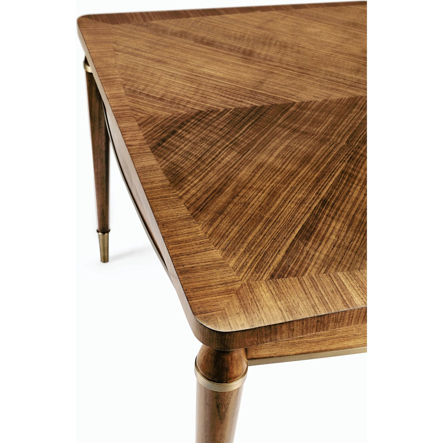 011 SI-1991091 | Closeup | Toulouse Walnut Dining Table by Jonathan Charles in walnut. Made from walnut quarter figured veneer in a modern style.
