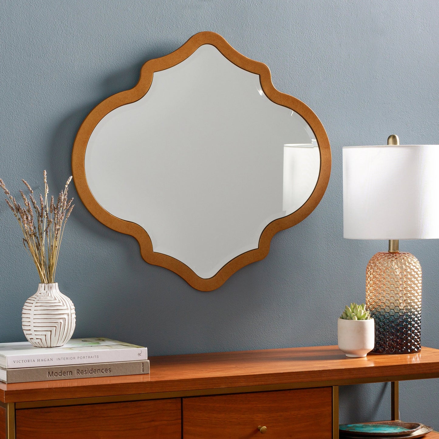 002 SI-1889059 | Lifestyle | Quatrefoil - 29211 by Surya in gold and antiqued. Made from manufactured wood in a traditional style.