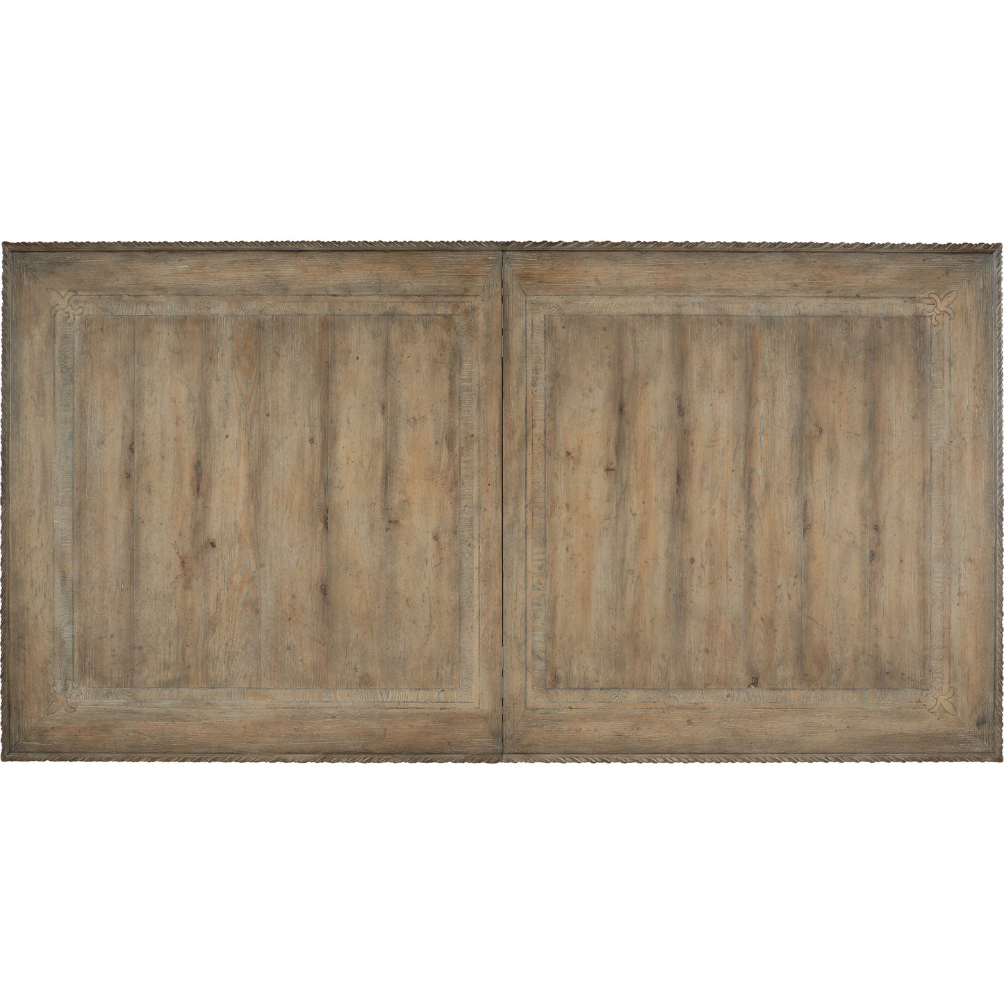 003 SI-1748582 | Additional Silo | Castella Dining Table by Hooker Furniture in antique slate. Made from pecan, quartered walnut, quartered black walnut, quartered ash, maple veneers with resin in a traditional style.