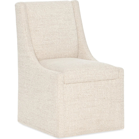 Eleana Castered Side Chair by Hooker Furniture in beige. Made from wood, fabric in a transitional style.