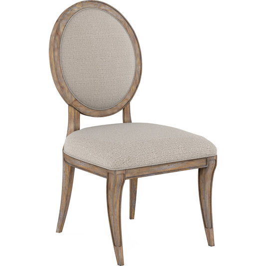 Architrave Oval Side Chair (Set of 2) by A.R.T. Furniture in almond. Made from parawood solids, foam, fabric in a modern style.