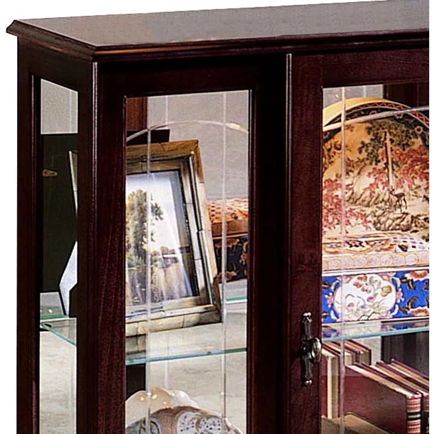 005 SI-2155473 | Closeup | Curio Console by Pulaski Furniture in cherry brown. Made from select hardwoods in a traditional style.