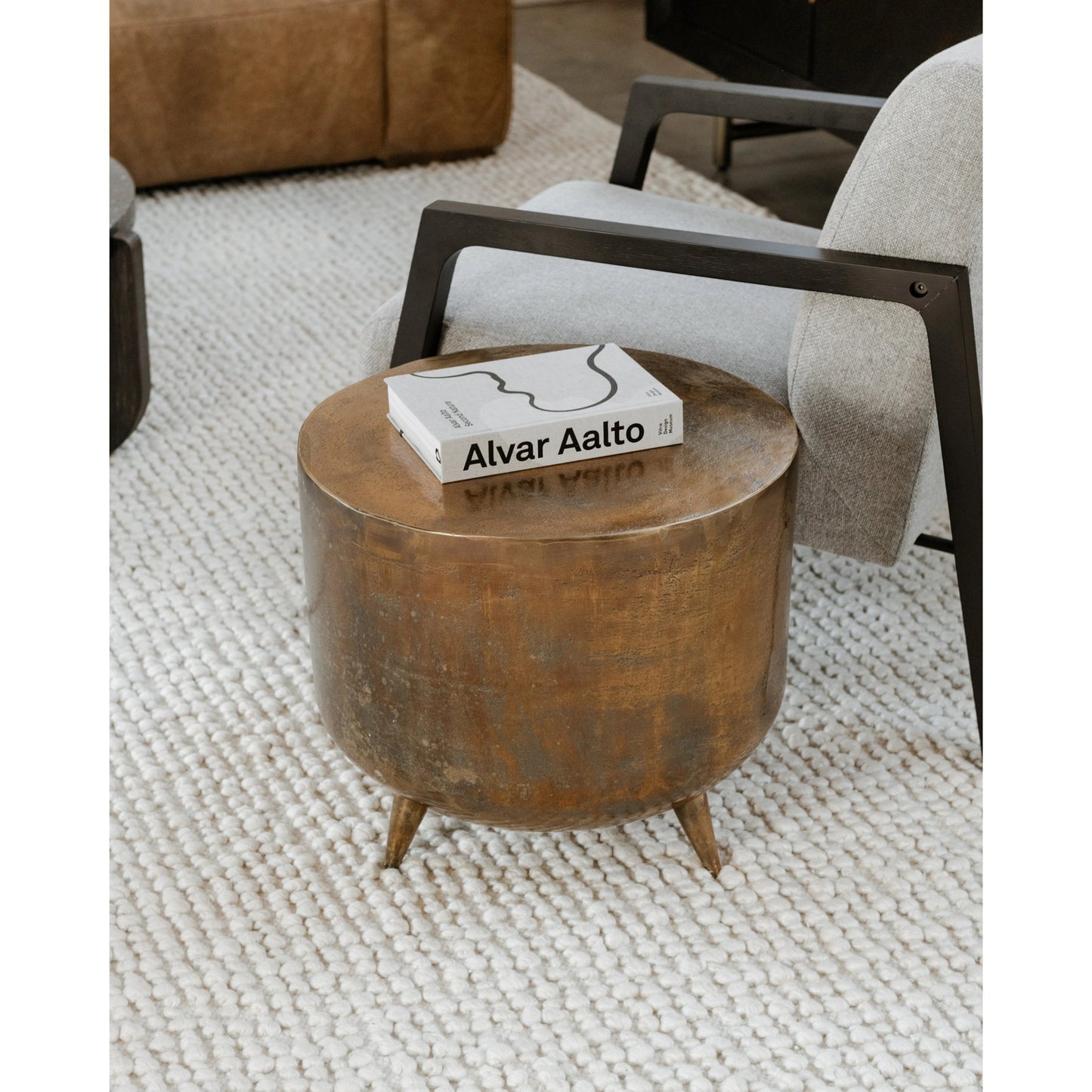 005 S-302965 | Lifestyle | Kettel Accent Table by Moe's Home Collection in brass. Made from aluminum in a eclectic & global style.