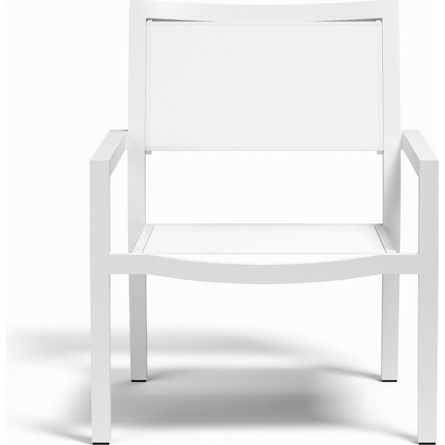 004 SI-2166660 | Additional Silo | Naples Outdoor Stackable Sling Club Chair by Sunset West in white. Made from aluminum in a modern style.