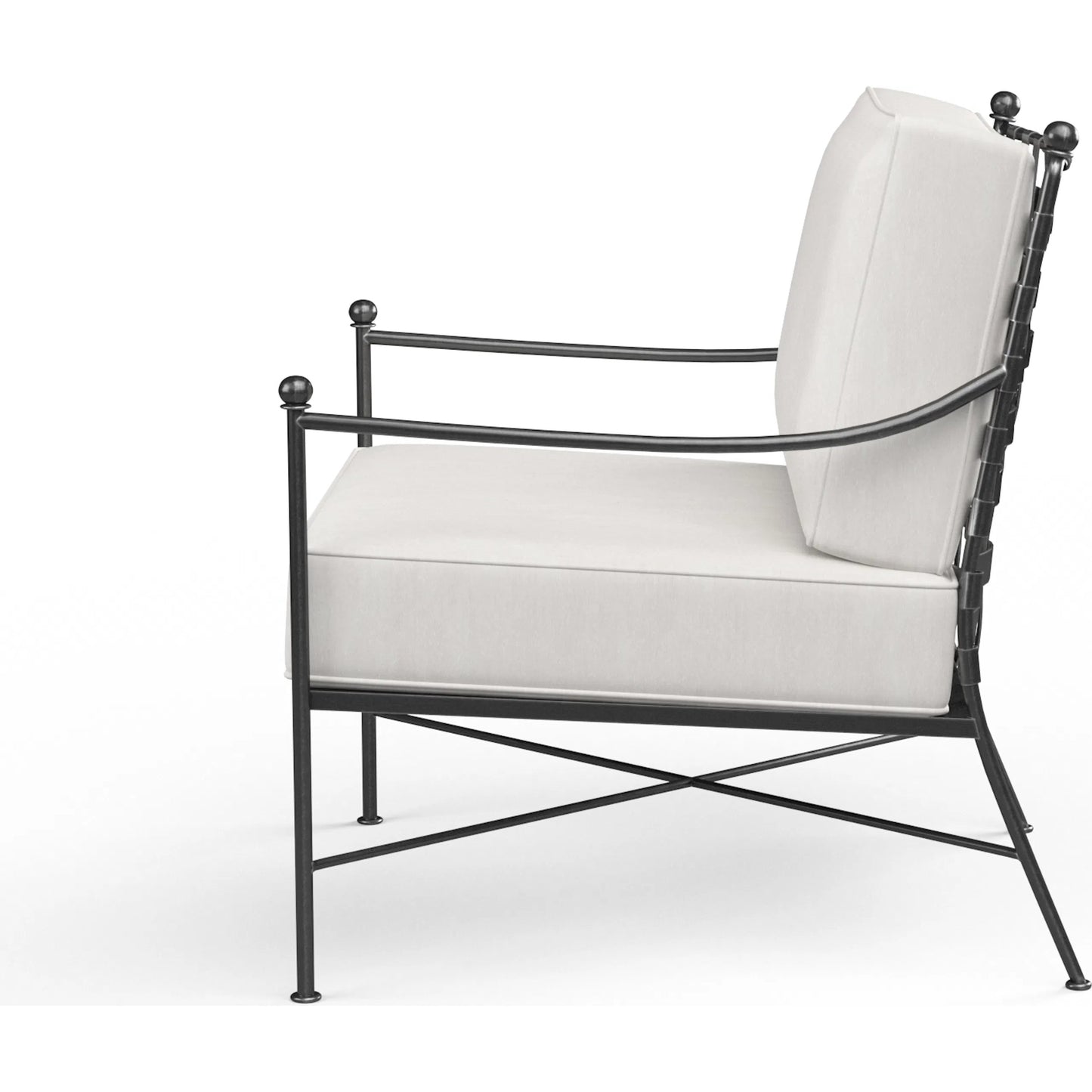003 SI-2166916 | Additional Silo | Provence Outdoor Club Chair by Sunset West in pewter. Made from wrought iron in a modern style.