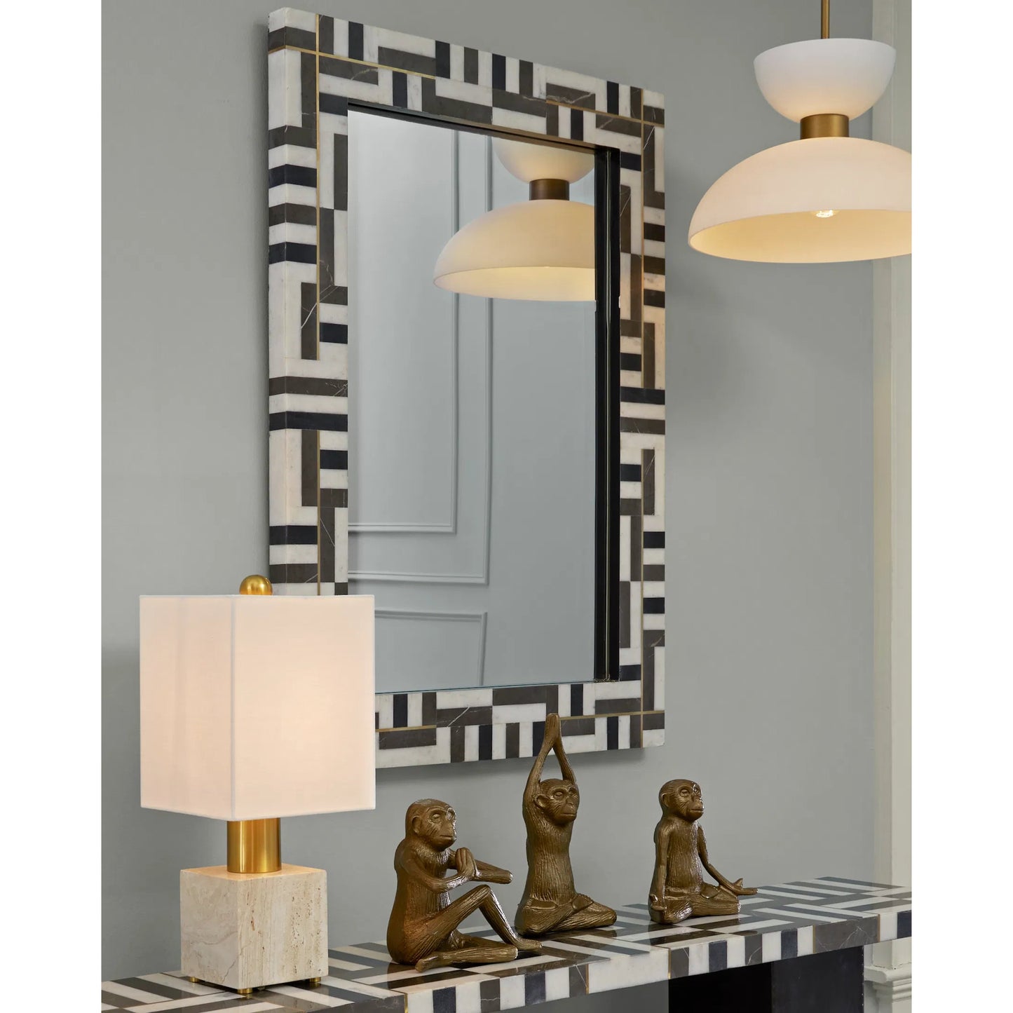 006 SI-1894641 | Lifestyle | Zen Monkey Set by Currey and Company in antique brass. Made from cast aluminum in a eclectic & global style.