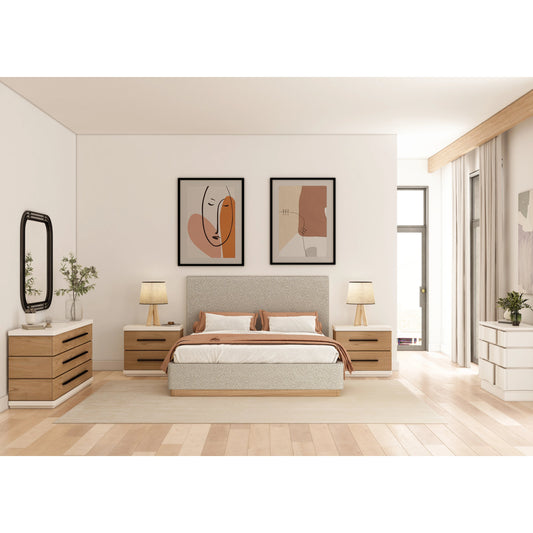 Portico Upholstered Bed by A.R.T. Furniture in sienna. Made from parawood solids, foam, fabric in a unique style.