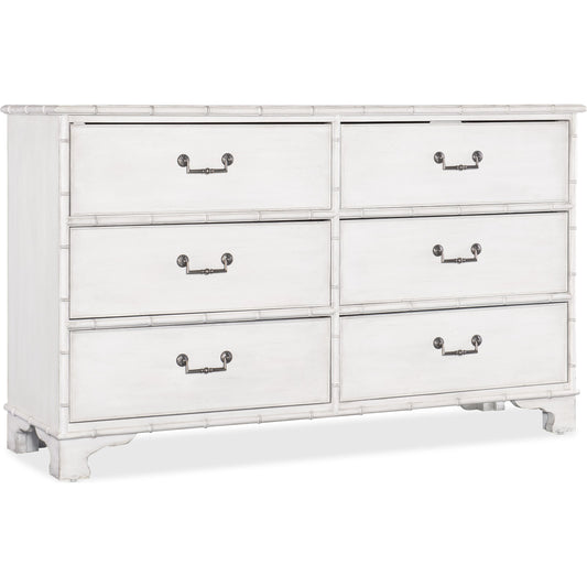 001 SI-2133614 | Primary Silo | Charleston Six-Drawer Dresser by Hooker Furniture in white heron. Made from wood, resin in a transitional style.