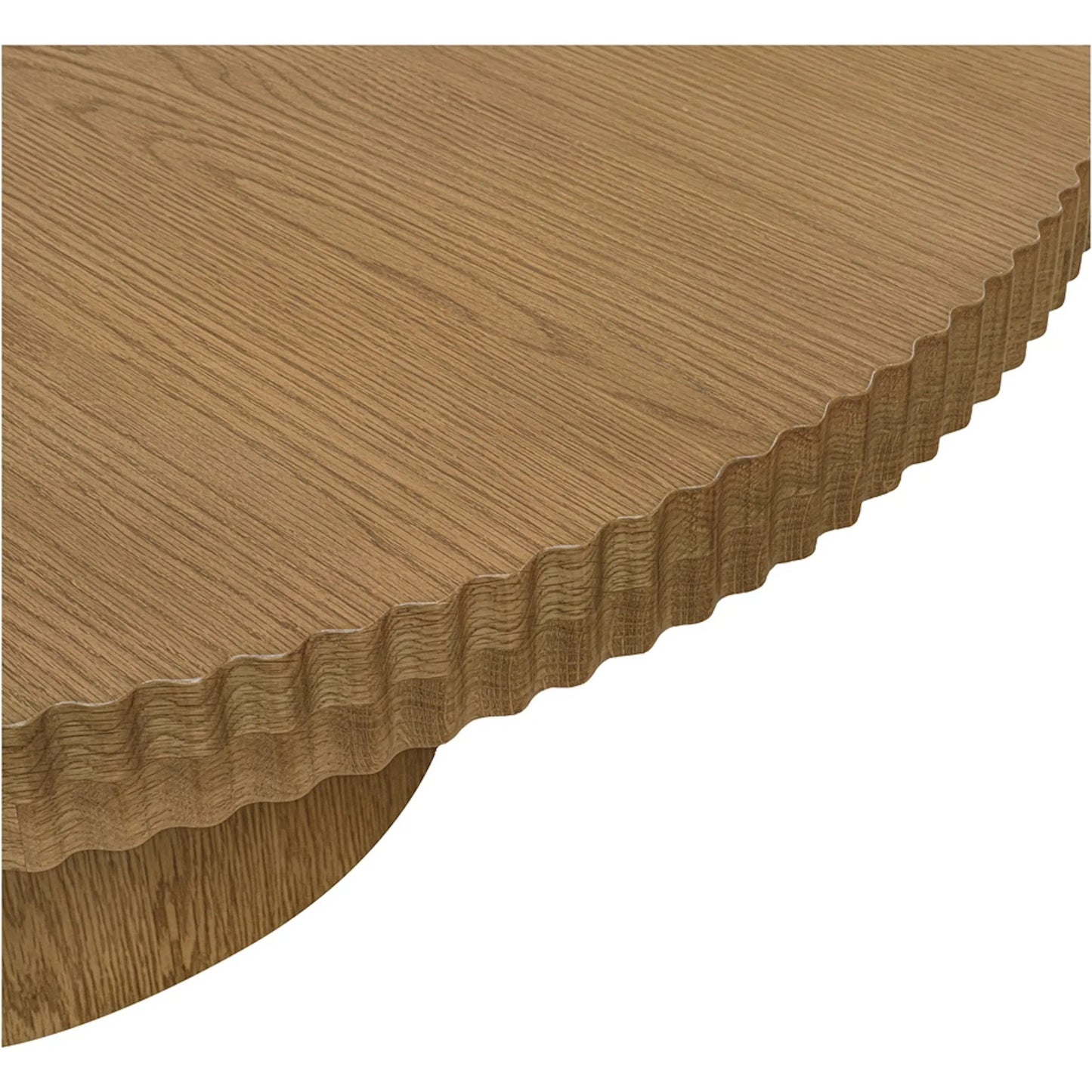 003 SI-2521850 | Closeup | Leigh Coffee Table by Moe's Home Collection in brown and brown - md-2077. Made from solid oak edge, oak veneer over mdf top, plywood, adjustable glide in a transitional style.