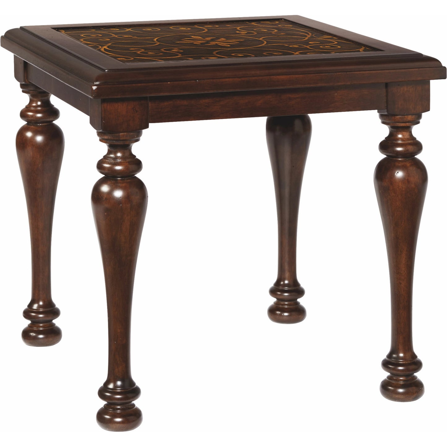 002 SI-1711802 | Additional Silo | Valencia End Table by Bernhardt in dark brown. Made from cherry veneers, metal in a unique style.