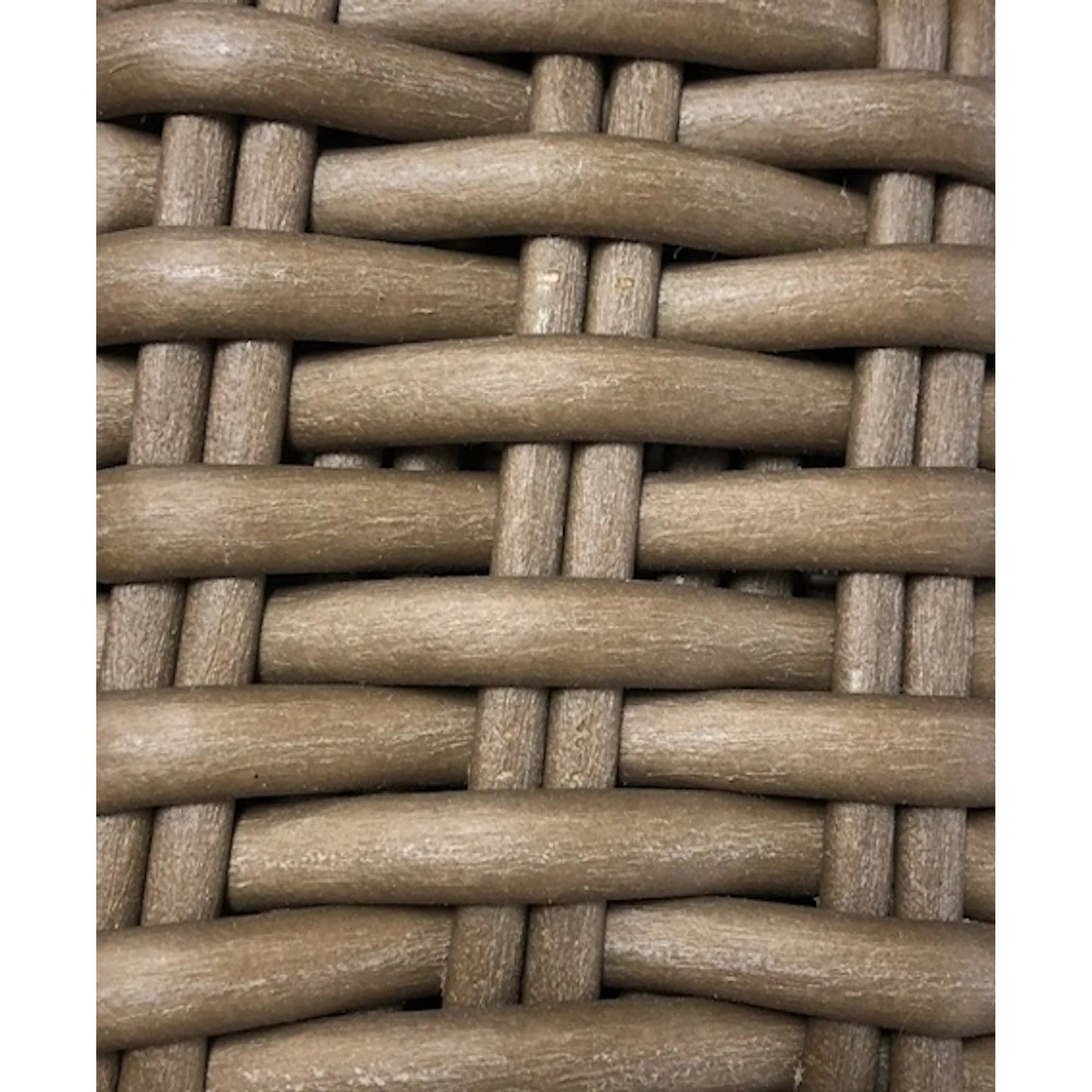 004 SI-2166790 | Closeup | Coronado Outdoor Swivel Rocker in Canvas Flax by Sunset West in driftwood. Made from resin wicker in a modern style.