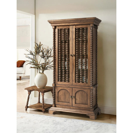 Tamarisk Square End Table by Jonathan Charles in medium spain walnut. Made from main acacia in a unique style.